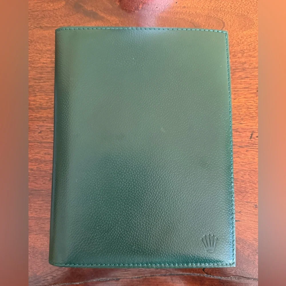 Vintage New Genuine ROLEX Green Leather Note Pad . - Picture 6 of 8